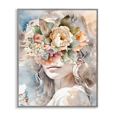 Stupell Industries Floral Portrait of Girl, 24" x 30"