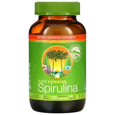 Nutrex Hawaii Pure Hawaiian Spirulina, Spearmint, 1,000 mg, 180 Tablets, Greens and Superfood Supplements