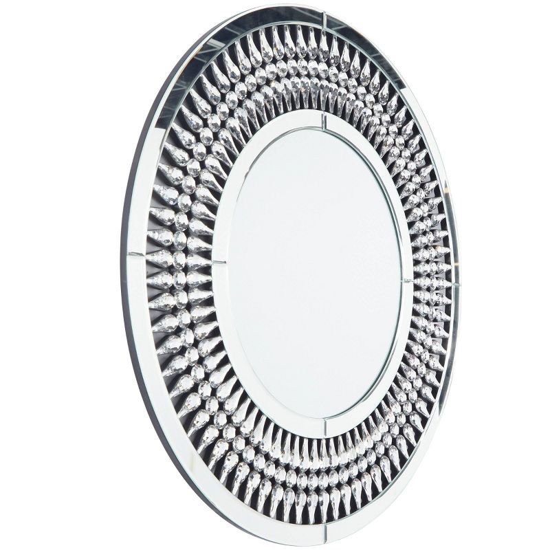 32&#34;x32&#34; Glass Starburst Wall Mirror with Crystal Embellishment Silver - Olivia &#38; May, 4 of 6