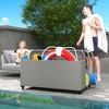 Outsunny Patio Wicker Pool Float Storage Basket, Outdoor PE Rattan Pool Caddy with Rolling Wheels for Floats, Noodles, Paddles, Towels - 3 of 4