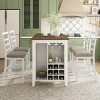 5-Piece Counter Height Dining Set, Dining Table With 9 Storage Compartment,Dining Table With Padded Chairs-Cuddlewood - 2 of 4