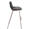 Zuo Modern Desi Barstool, Set Of 2, 39" High Black Faux Leather Seat With Walnut Finish Steel Frame - 4 of 4