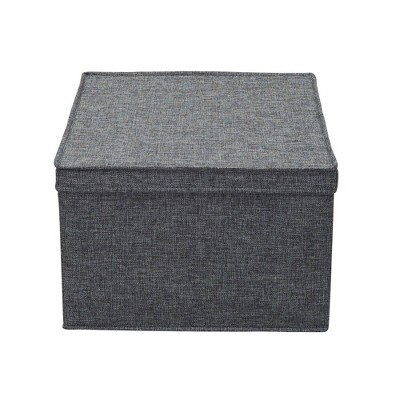Graphite Jumbo Fabric Storage Bins with Lids