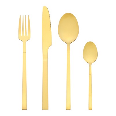 REGALWOVEN Stainless Steel Mirror Polished Flatware Set Silverware Set for 6 24 Piece