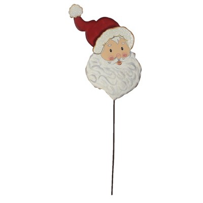 Home & Garden 34.0" Santa St. Nick Face Christmas Santa Claus Round Top Collection  -  Decorative Garden Stakes