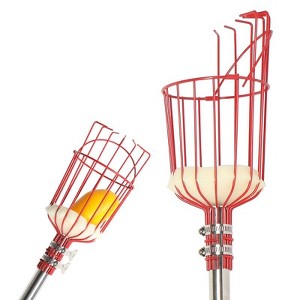 Karl Home 13FT Red Fruit Picker Extendable Stainless Steel Pole with Picking Basket - 1 of 4
