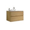NicBex Floating Bathroom Vanity with Sink and Faucet Holes,Bathroom Sink Vanity with 2 Drawers,Oak/Walnut/White/Gray - 2 of 4