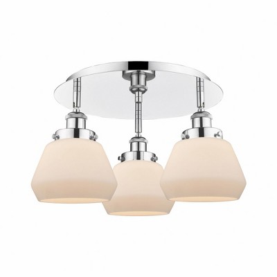Fulton - 3 Light Flush Mount In Art Deco Style-8 Inches Tall and 18.25 Inches Wide