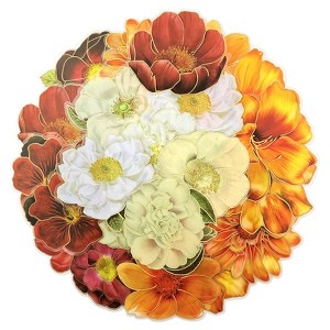 Wrapables PET Floral Stickers with Holographic Outlines for Scrapbooking, Journaling, Water Bottles, Phones, Laptops (Set of 3) - 1 of 4