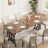 Farmhouse Dining Table for 8 People, 70.9" Long Rectangular Dining Table,Wooden Kitchen Table with Sturdy Metal Frame - X Bracket - 2 of 4