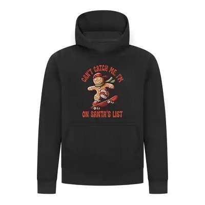 Everyday Kids Christmas Collection Gingerbread Skateboard Boys Pullover Hoodie – Holiday Sweatshirt - Black