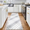 Machine Washable Runner Rug 2x6 Plaid Hallway Runner Vintage Lines Print Entryway Runners Non Slip Kitchen Rug Indoor Foldable Thin Rug for Laundry - 3 of 4