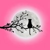 Women's Design By Humans The Cat and The Moon By Maryedenoa Racerback Tank Top - 2 of 3