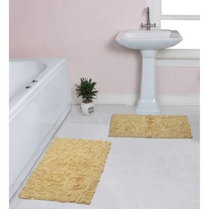 Modesto Bath Rug Bathroom Rugs Set, Washable Rug, Extra Soft and Absorbent bath Rug, Bath Mat Set, Bath Floor Mat Non-Slip, 2 Pcs Set(M+L), Yellow - 1 of 4