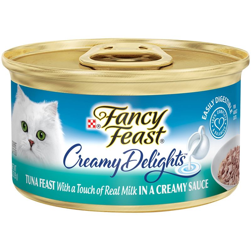 Purina Fancy Feast Creamy Delights In a Creamy Sauce with a Touch of Real Milk Gourmet Wet Cat Food Tuna Feast - 3oz, 1 of 5