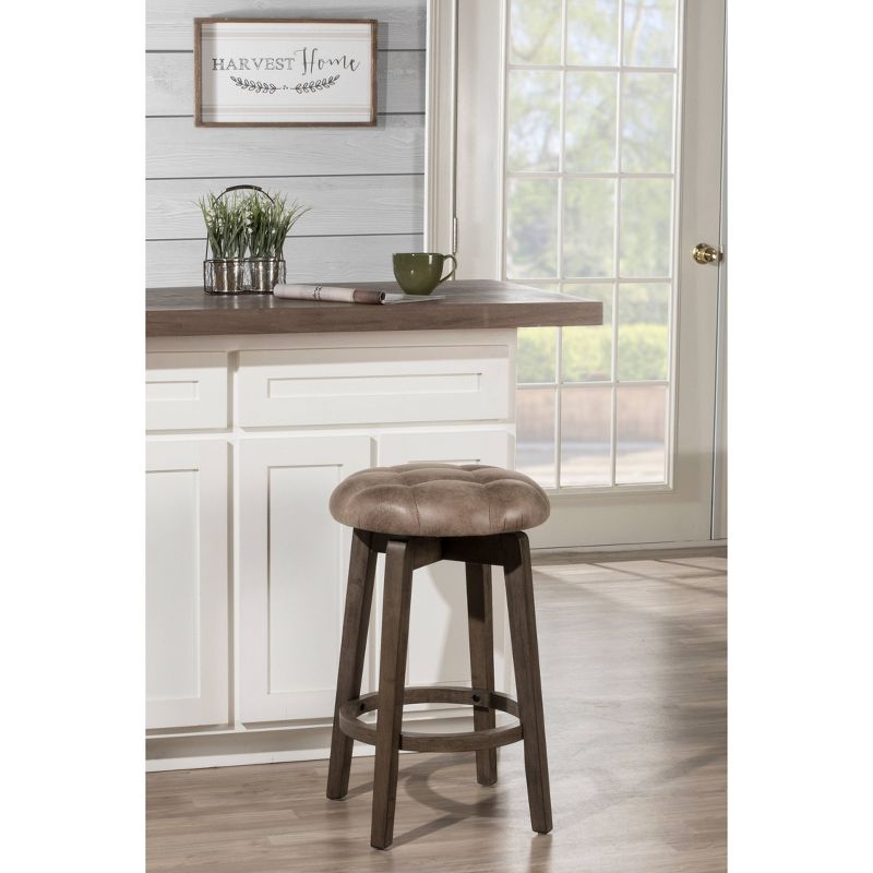 Odette Backless Swivel Counter Height Barstool Taupe - Hillsdale Furniture, 3 of 9