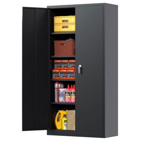 Locking Counter Height Storage Cabinet