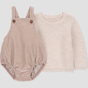 Carter's Just One You® Baby 2pc Sweater Romper Set - Brown - 1 of 4