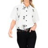 LA LEELA Women's Casual Solid Short Sleeve Blouse Shirt TShirts Button Up Dress Tops Tee Shirts Hawaiian Blouses for Women - 3 of 4