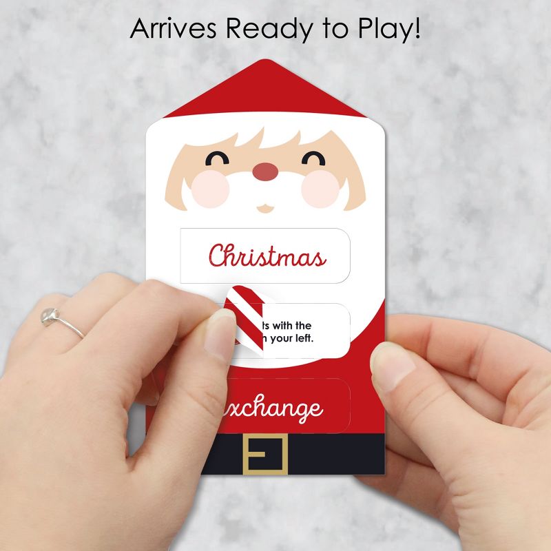 Big Dot of Happiness Jolly Santa Claus - Christmas Party Game Pickle Cards - White Elephant Gift Exchange Pull Tabs - Set of 12, 2 of 6