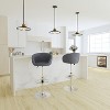 Merrick Lane Bucket Seat Bar and Dining Stool Modern Stool with 360 Swivel, Adjustable Height and Metal Footrest - 2 of 4