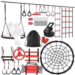Etokfoks 50 ft Ninja Warrior Obstacle Course Set with 10