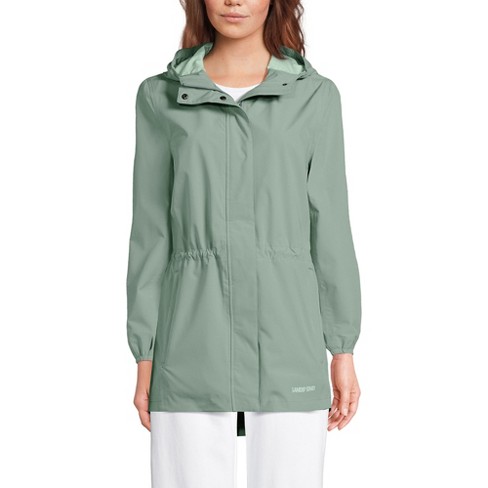 Lands End Women s Waterproof Hooded Packable Raincoat X Large Lily Pad Green Target