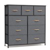 Crestlive Products 9-Drawer Extra Wide Fabric Dresser for Bedroom Clothes Storage Tower with Sturdy Steel Frame Wood Top Easy Pull Bins Wood Handles - 2 of 4
