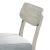 Royal Hampton Dining Chairs, Set of 2, Open Back, Natural Wood Grain, Gray Fabric - 4 of 4