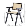 CAVINAS 17.72" Retro Dining Chairs,Set of 2,Rubber Wood Rattan Weaving Chairs for Dining Room,Wooden Accent Chairs,Dining Furniture Chairs - 3 of 4
