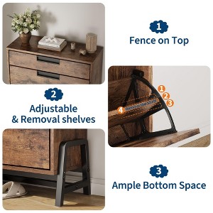 Shoe Storage Organizer with 2 Flip Drawers and 1 Drawer, Freestanding Narrow Shoe Rack, Shoe Storage Organizer with 3-Tier Adjustable Shelves - 1 of 4