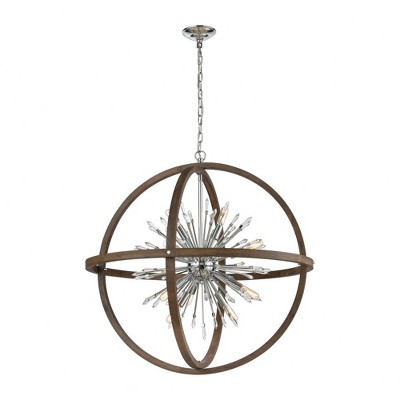 Elk Home Morning Star 6 - Light Chandelier in  Aged Wood