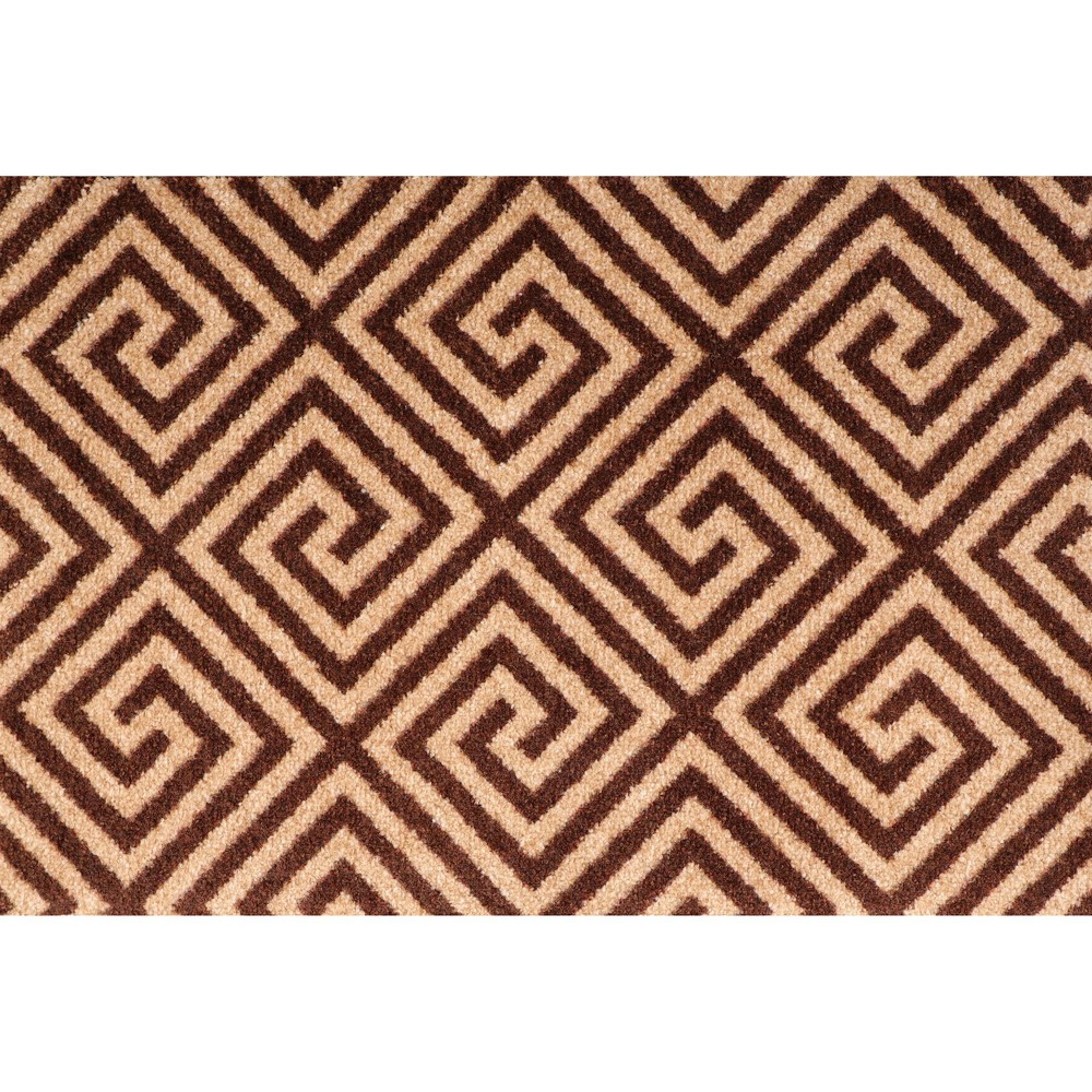 Photos - Doormat Bungalow Flooring 2'x3' ColorStar Greek Grid  Dark Brown  