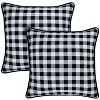 Kate Aurora 2 Pack Country Farmhouse Buffalo Plaid Zippered Pillow Covers - 2 of 4