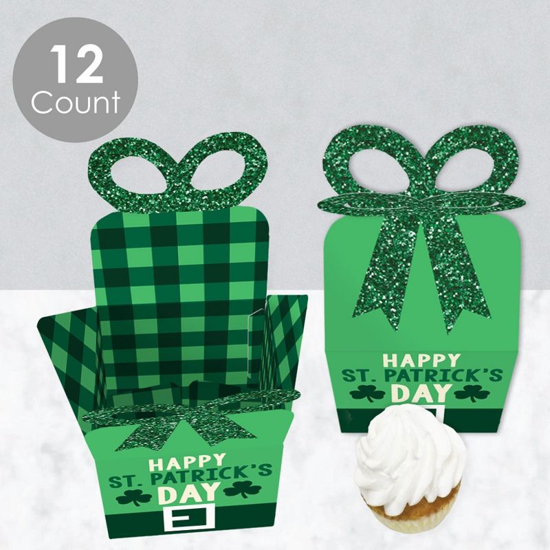 Big Dot of Happiness St. Patrick's Day - Square Favor Gift Boxes - Saint Paddy's Day Party Bow Boxes - Set of 12, 3 of 9
