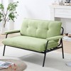 YONWAY 53"Corduroy Loveseat Couches, Small Loveseat, with Stylish Metal Handrails Button-Tufted Backrest  for Small Living Room Home Office - 4 of 4