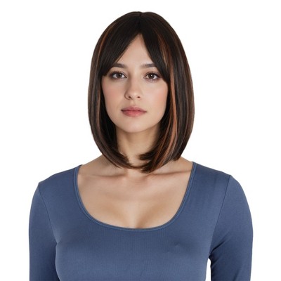 Alilang Straight Bob Wig with Bangs for Women Heat-Resistant Synthetic Natural-Looking Short Bob Style Ideal for Daily Wear