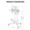 Mobile TV Stand For 32-65 Inch TVs, -15°~+15 Tilt TV Cart Holds Up To 110Lbs, Rolling Mobile Floor Movable Monitor Holder W/Laptop Shelf For Home - 3 of 4