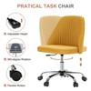MAYEERTY Armless Fabric Padded Office Chair - Modern Swivel, Height-Adjustable Wide Seat Computer Task Chair - Mid-Back Yellow Accent Vanity Chair - 4 of 4