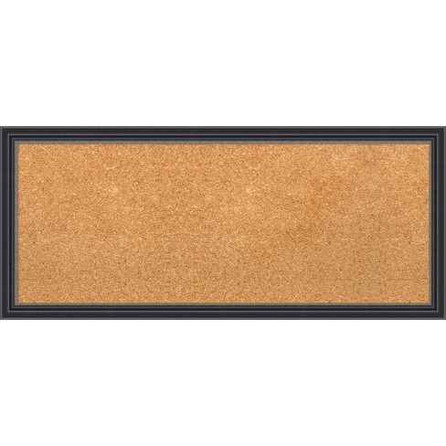 32x14 Stylish Wood Frame Natural Cork Board Black - Amanti Art : Target