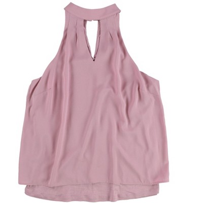 bar III Womens Keyhole Cold Shoulder Blouse, Pink, X-Large