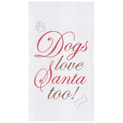 C&F Home Dogs Love Santa Flour Sack Cotton Kitchen Towel