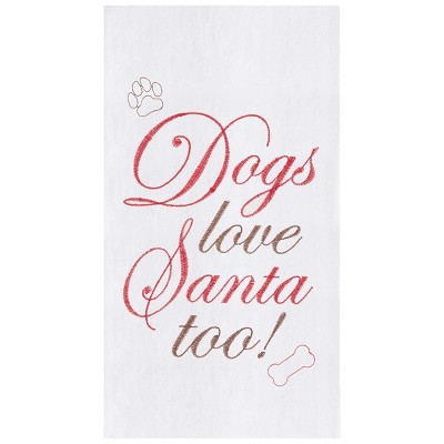 C&F Home Dogs Love Santa Flour Sack Cotton Kitchen Towel