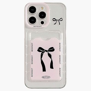 Alilang Phone Case with Card Holder Pocket Bow Graphic Design Protective  Cover - iPhone 15 Pro Max