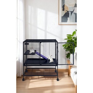 64" H Deluxe Small Animal Cage – 4‑Tier with Removable Ramp, Hammock, Storage Stand & Removable Tray, for Ferrets/Chinchillas/Guinea Pigs/Hamsters - 1 of 4