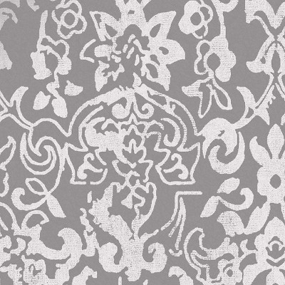 Luxurious Grey Damask Metallic Wallpaper Roll