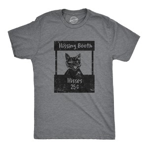 Mens Hissing Booth T Shirt Funny Mean Kitten Hiss Joke Tee For Guys - Crazy Dog Men's T Shirt - 1 of 4