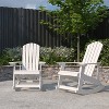 Merrick Lane Set of 2 All-Weather Polyresin Adirondack Rocking Chair with Vertical Slats - 2 of 4