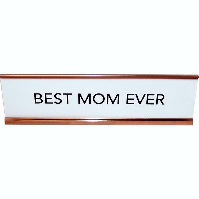 LEMONSODA White and Brown Desk Sign - (Best Mom Ever)