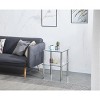 Lirago 2-Tier Clear Glass Side Table-Modern Space-Saving End Table with Double Storage Shelves for Living Room & Bedroom 17.71"W * 17.71"L * 23.62"H - 3 of 4